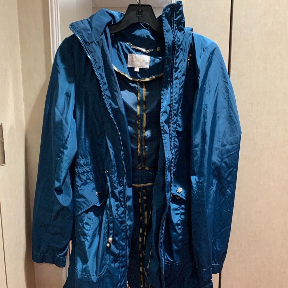 XS blue utility rain coat